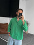 Pure linen green shirt by Broek with a relaxed fit