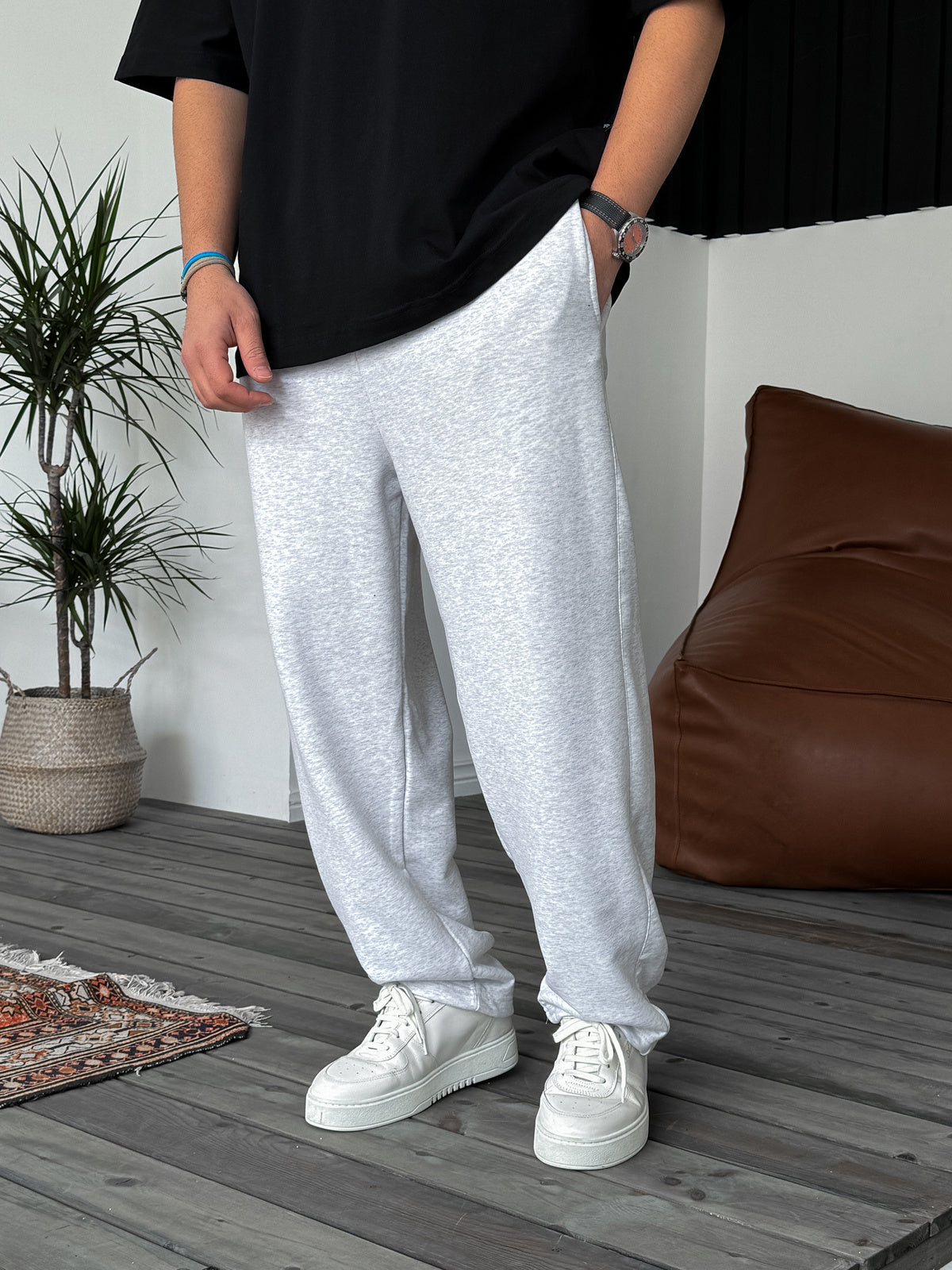 Light-Gray Basic Summer Sweatpants