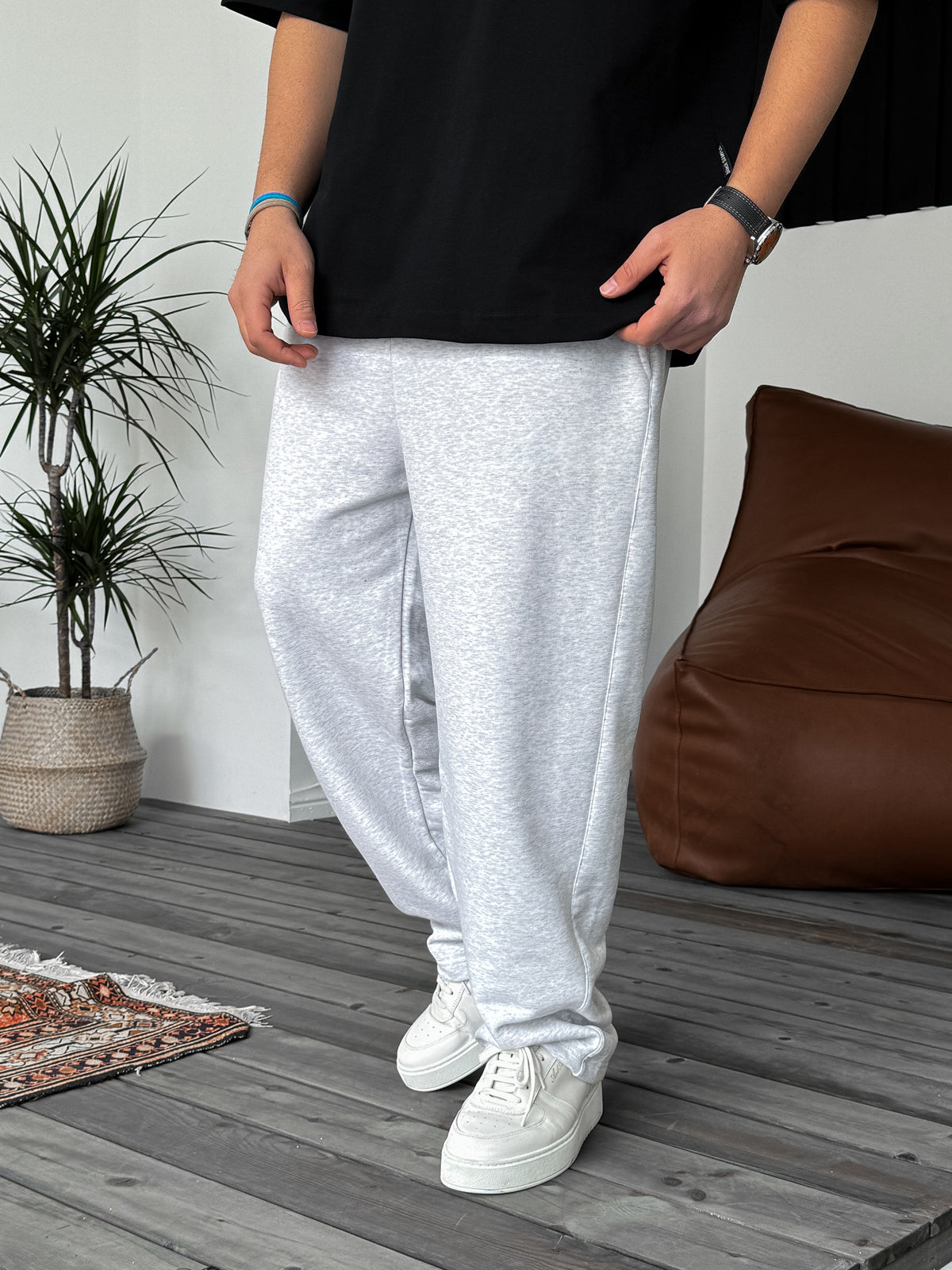 Light-Gray Basic Summer Sweatpants