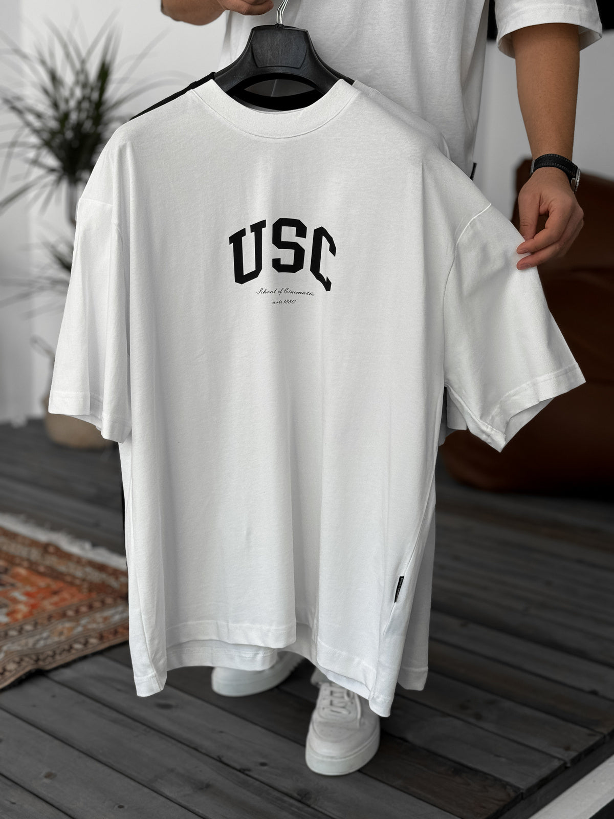White "Usc" printed Oversize T-Shirt