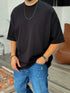 Premium Black Basic Oversize T-Shirt - Broek