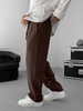 Muslin Wide-Leg Trousers — Brown
