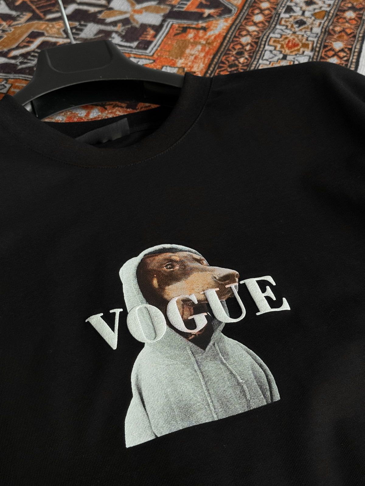 Black "Vogue" printed Oversize T-Shirt