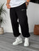 Black "PM" Printed Summer Sweatpants - Broek
