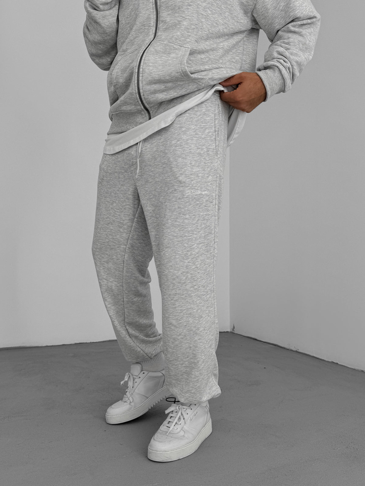 Gray "PM" Printed Summer Sweatpants