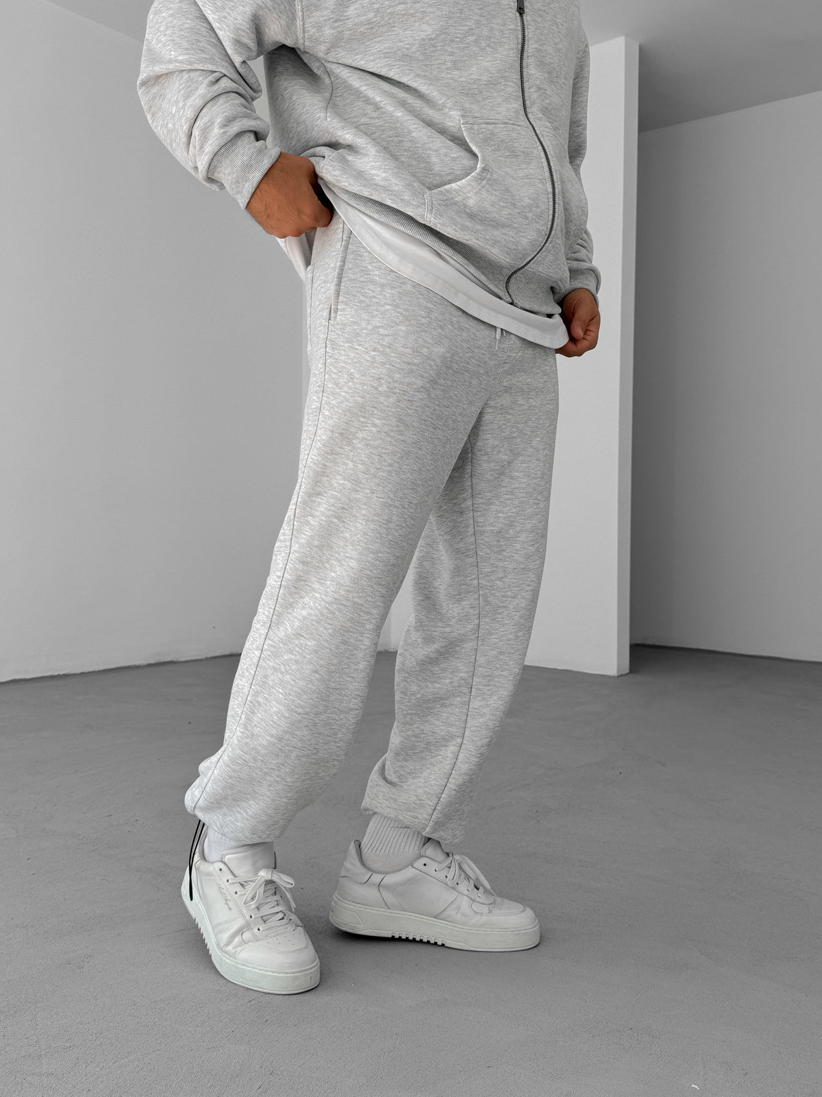 Gray "PM" Printed Summer Sweatpants