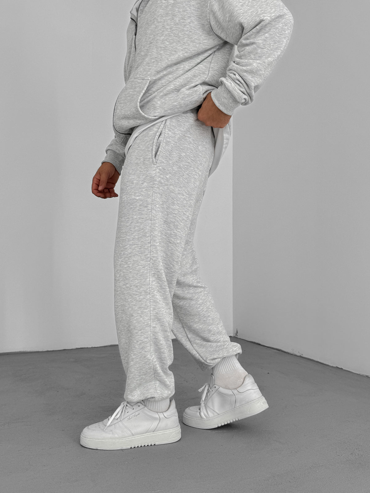 Gray "PM" Printed Summer Sweatpants