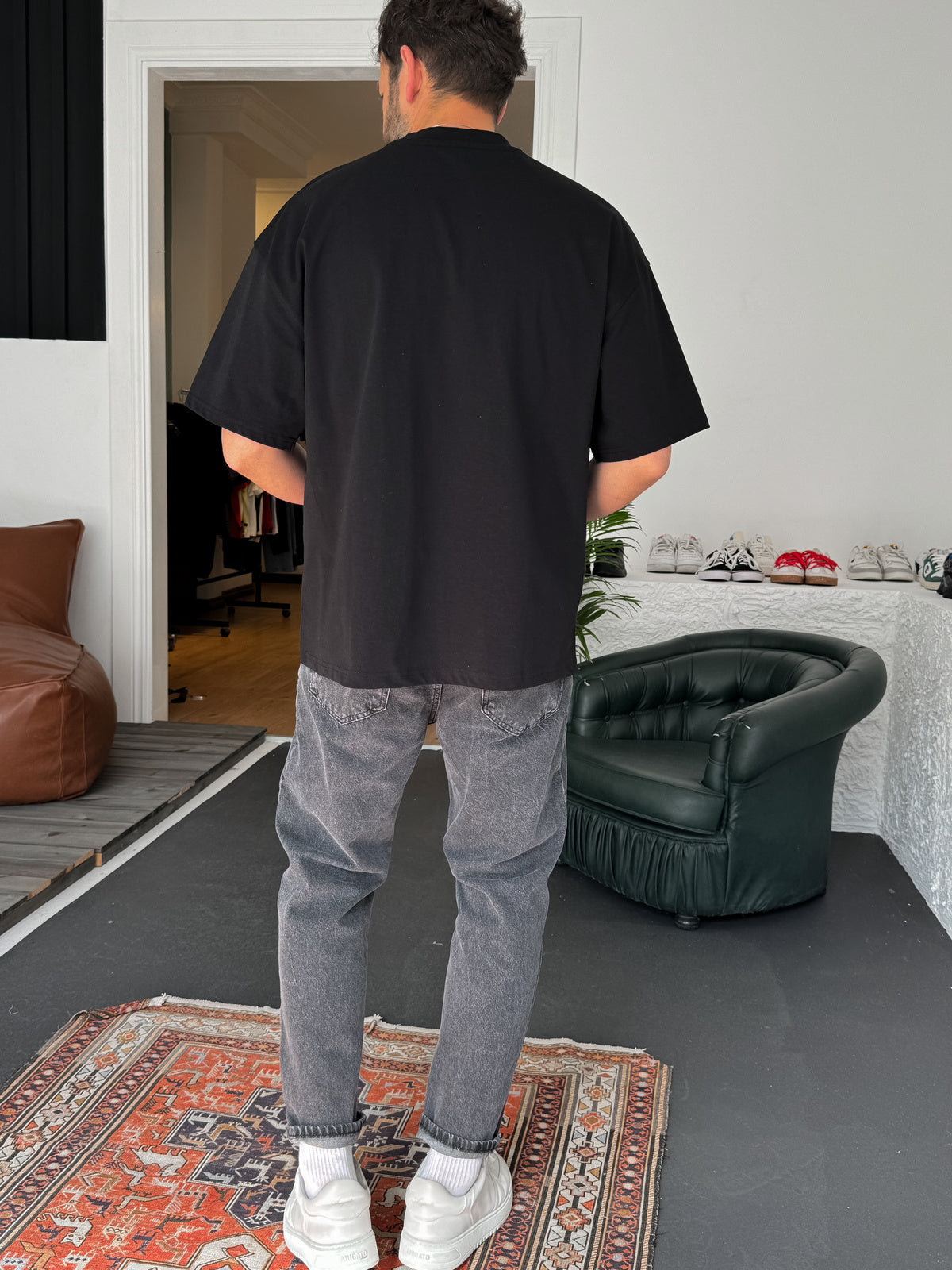 Black "Scooter" printed Oversize T-Shirt