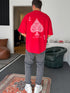 Red "Ace" printed Oversize T-Shirt - Broek