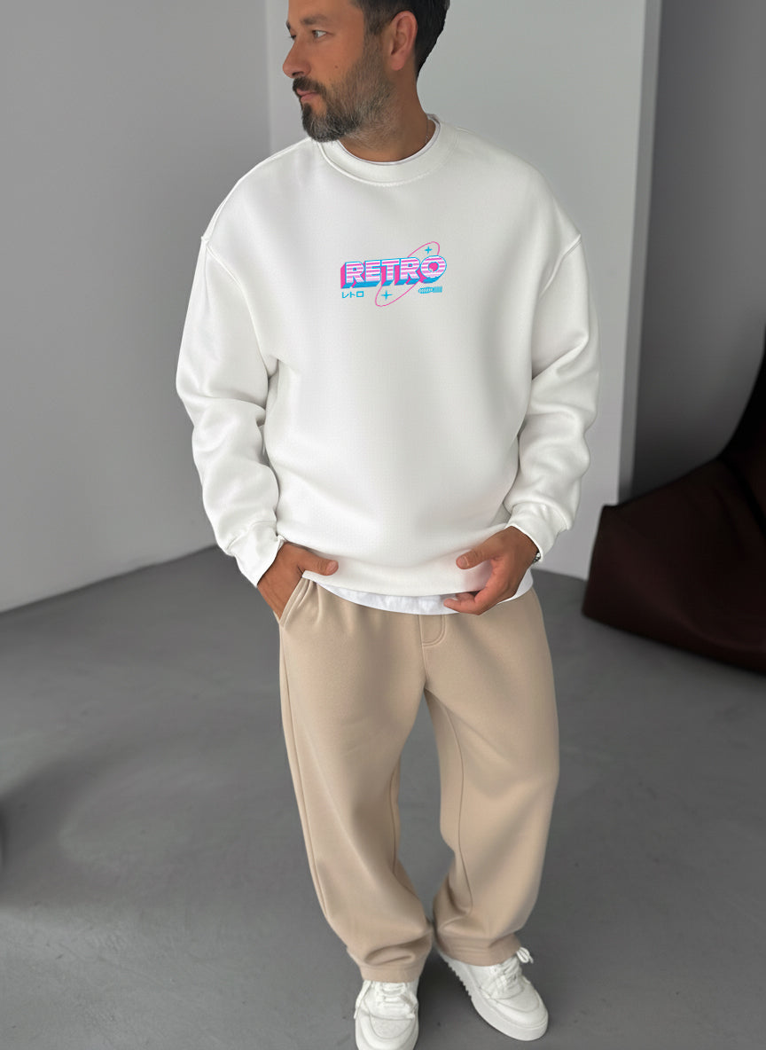 Retro Gaming Crewneck - White Broek