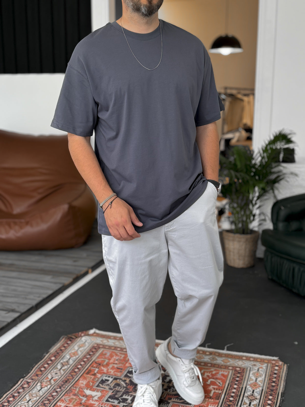 Smoked Basic Oversize T-Shirt