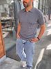 Knitted Polo T-Shirt – Dark Grey