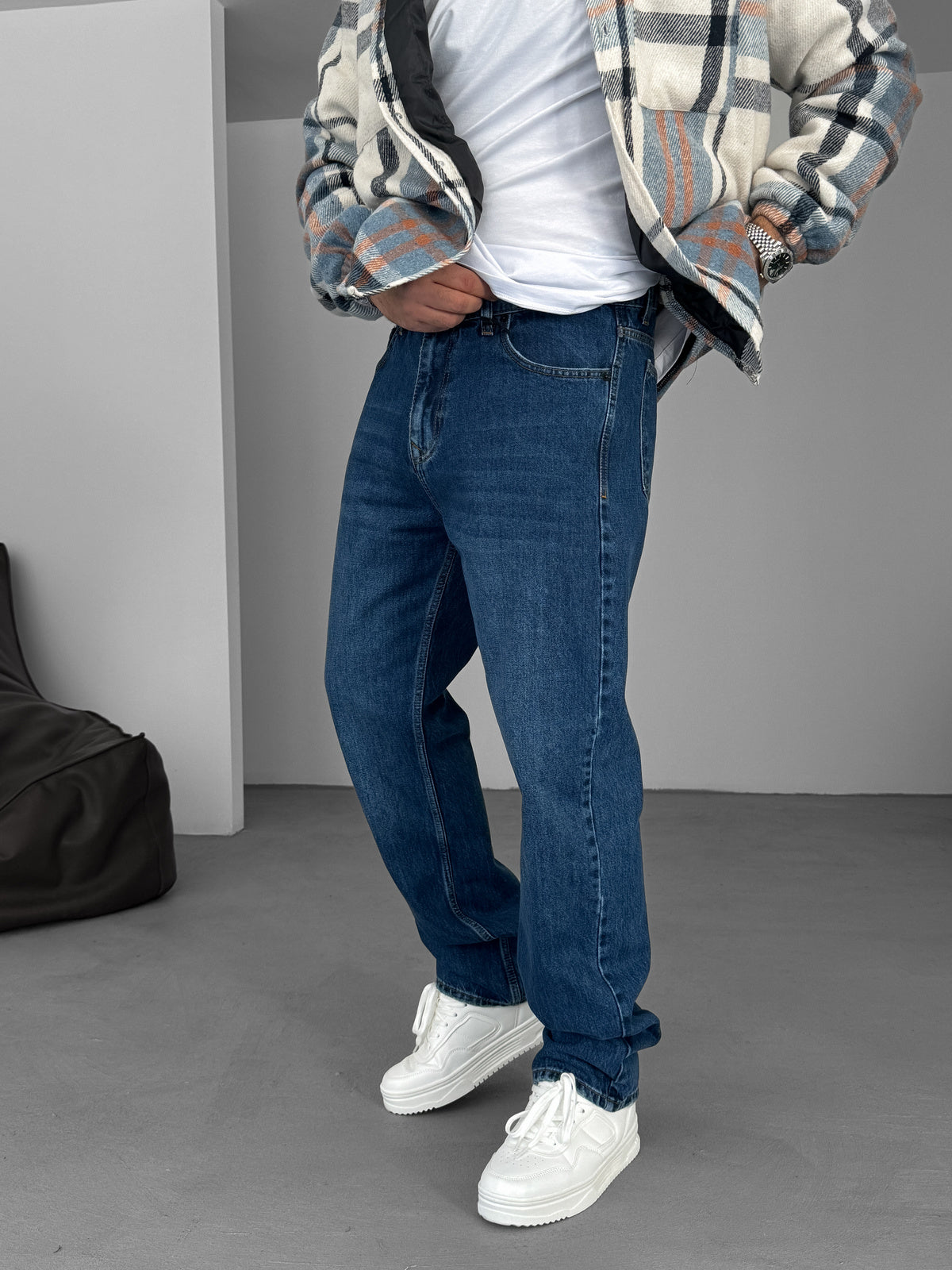 Dark Blue Relaxed Fit Denim Jeans - Premium Comfort