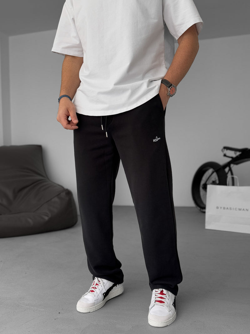 Premium Black "Kep's" Printed Summer Sweatpants