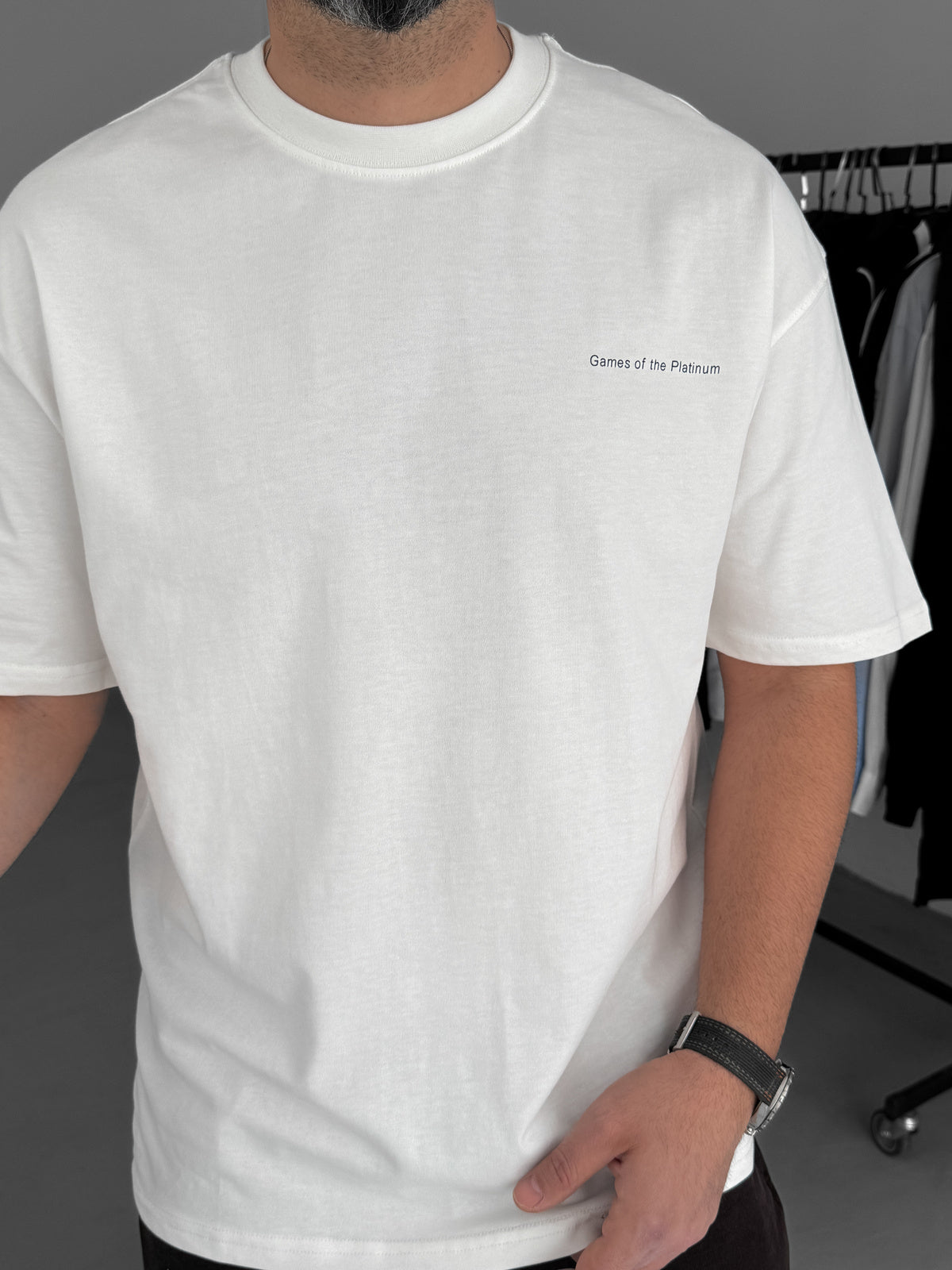 White "444" printed Oversize T-Shirt
