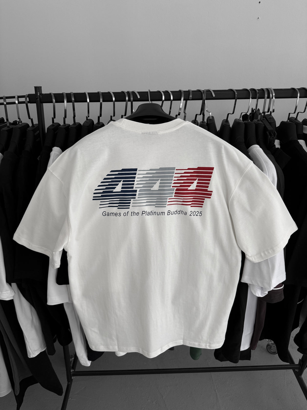 White "444" printed Oversize T-Shirt