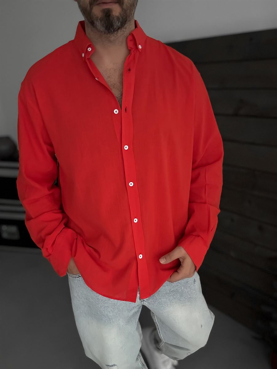 Pure Linen Red Shirt