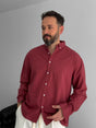 Pure Linen Burgundy Shirt