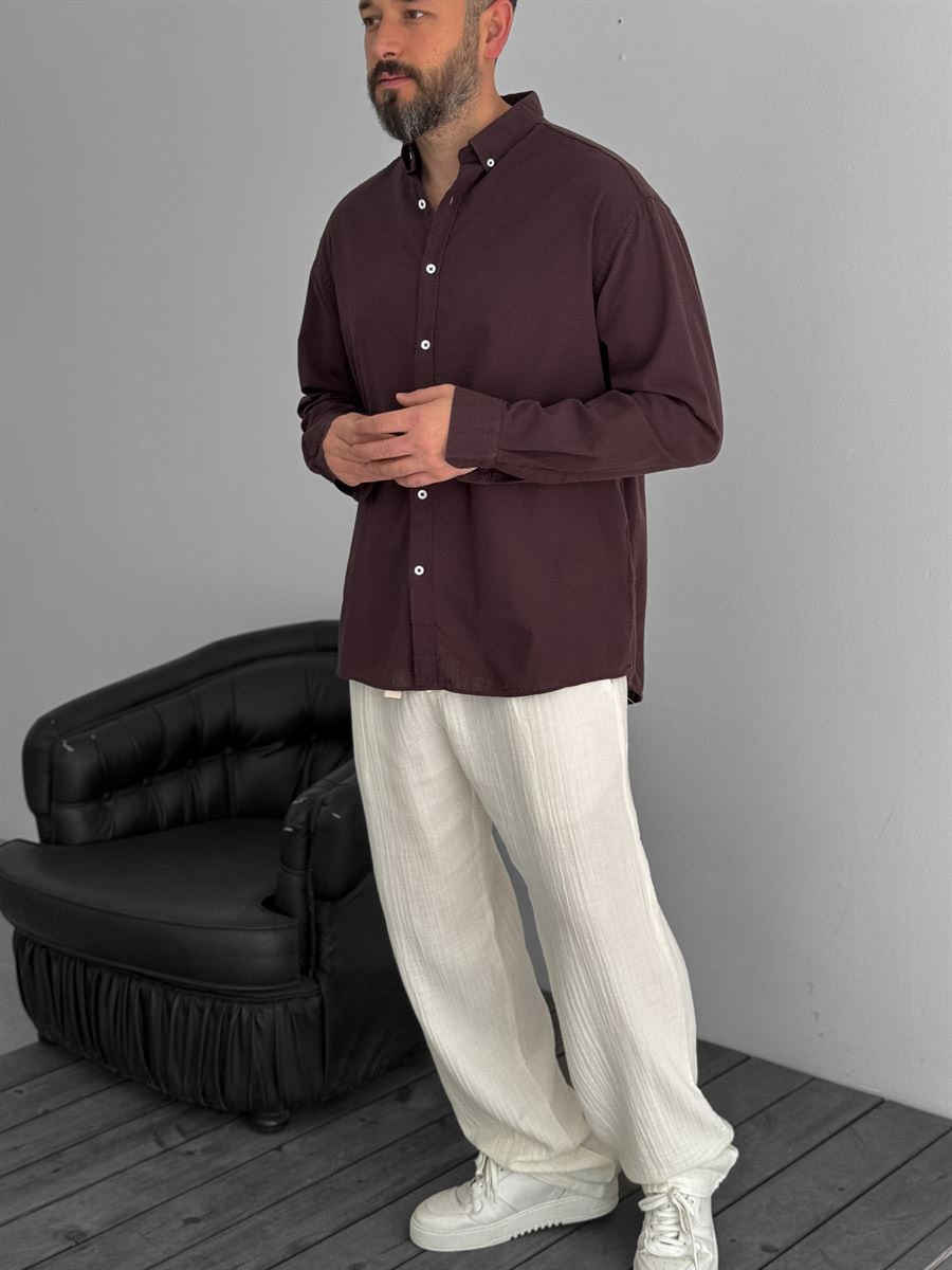 Pure Linen Brown Shirt