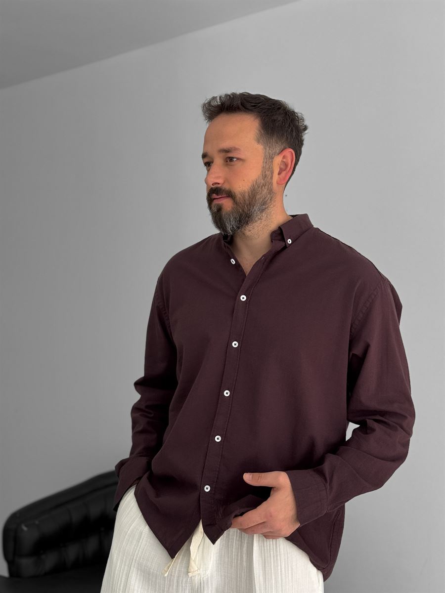 Pure Linen Brown Shirt
