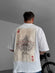 White "R of spades" printed Oversize T-Shirt - Broek