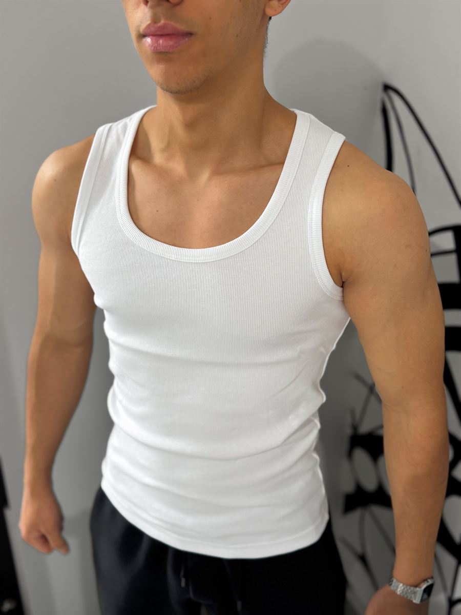 Ribbed Tank Top - White