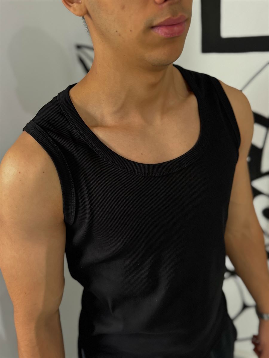Ribbed Tank Top - Black