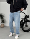 Light Blue Relaxed Fit Denim Jeans - Premium Comfort - Broek