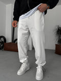 White Basic Summer Sweatpants - Broek