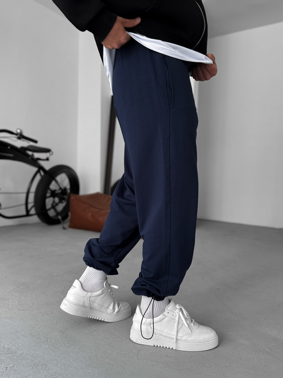 Navy-Blue Basic Summer Sweatpants