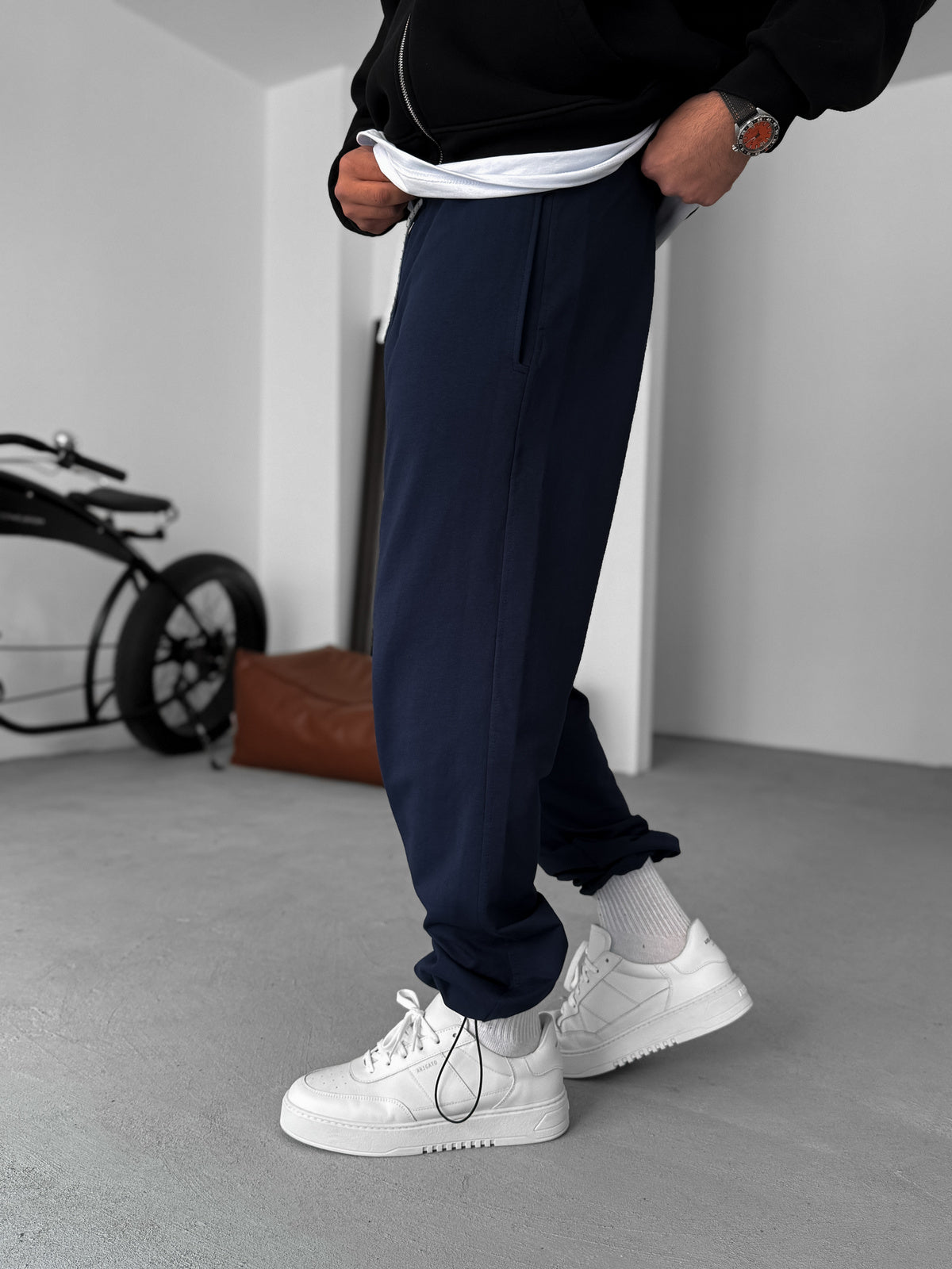 Navy-Blue Basic Summer Sweatpants