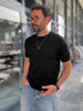 Black Crewneck Knitted Tee