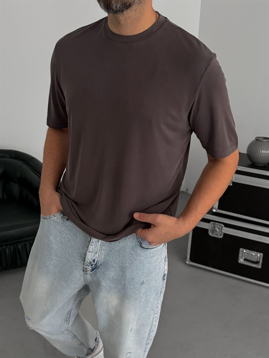 Dark Brown Regular Fit T-Shirt