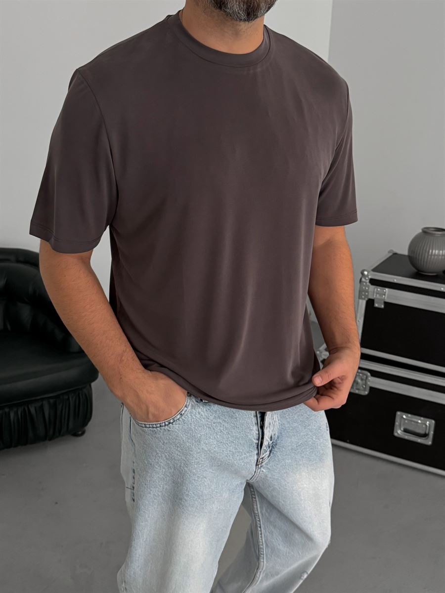 Dark Brown Regular Fit T-Shirt