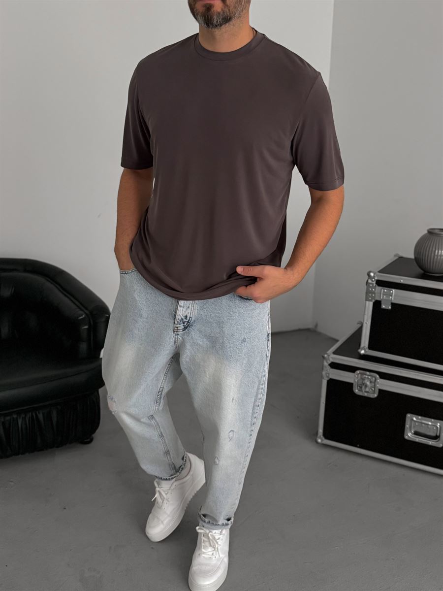 Dark Brown Regular Fit T-Shirt