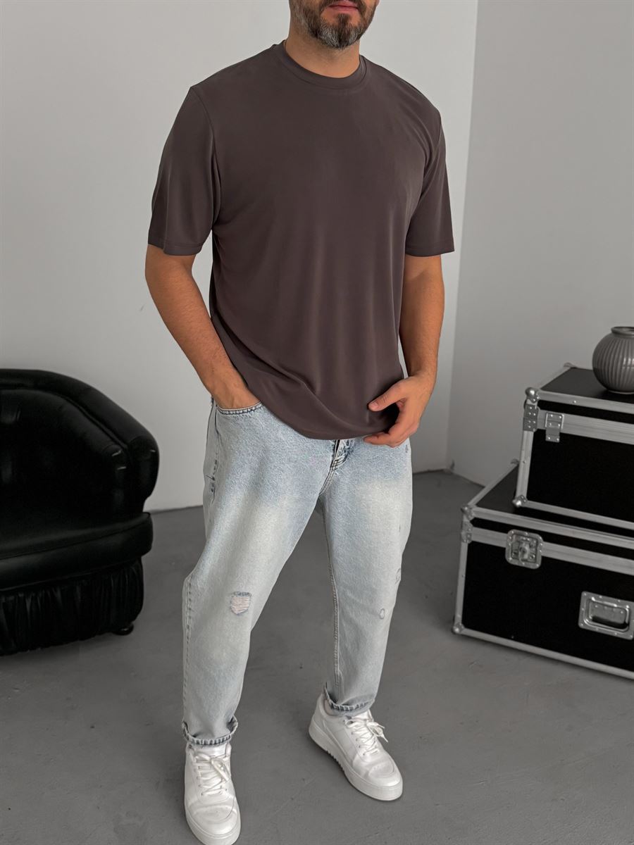 Dark Brown Regular Fit T-Shirt