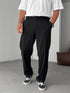 Wide Leg Chino Trousers - Black
