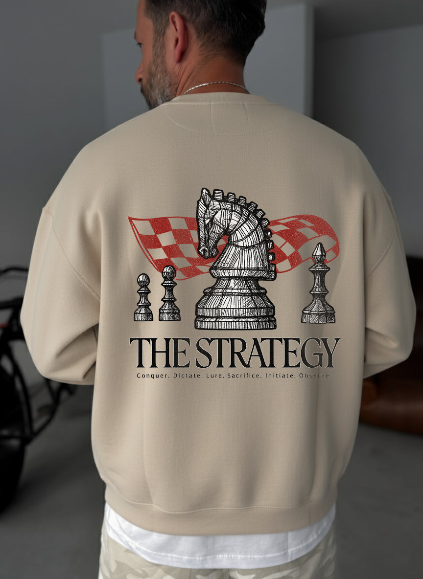 The Strategy Chess Crewneck - Beige Broek