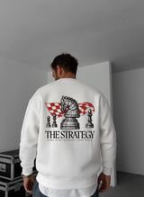 The Strategy Chess Crewneck - White Broek