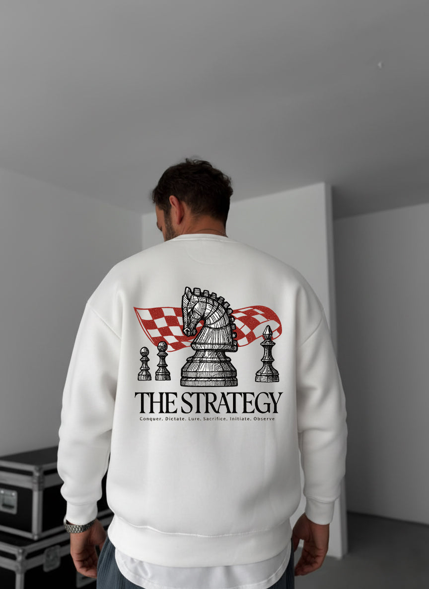 The Strategy Chess Crewneck - White Broek