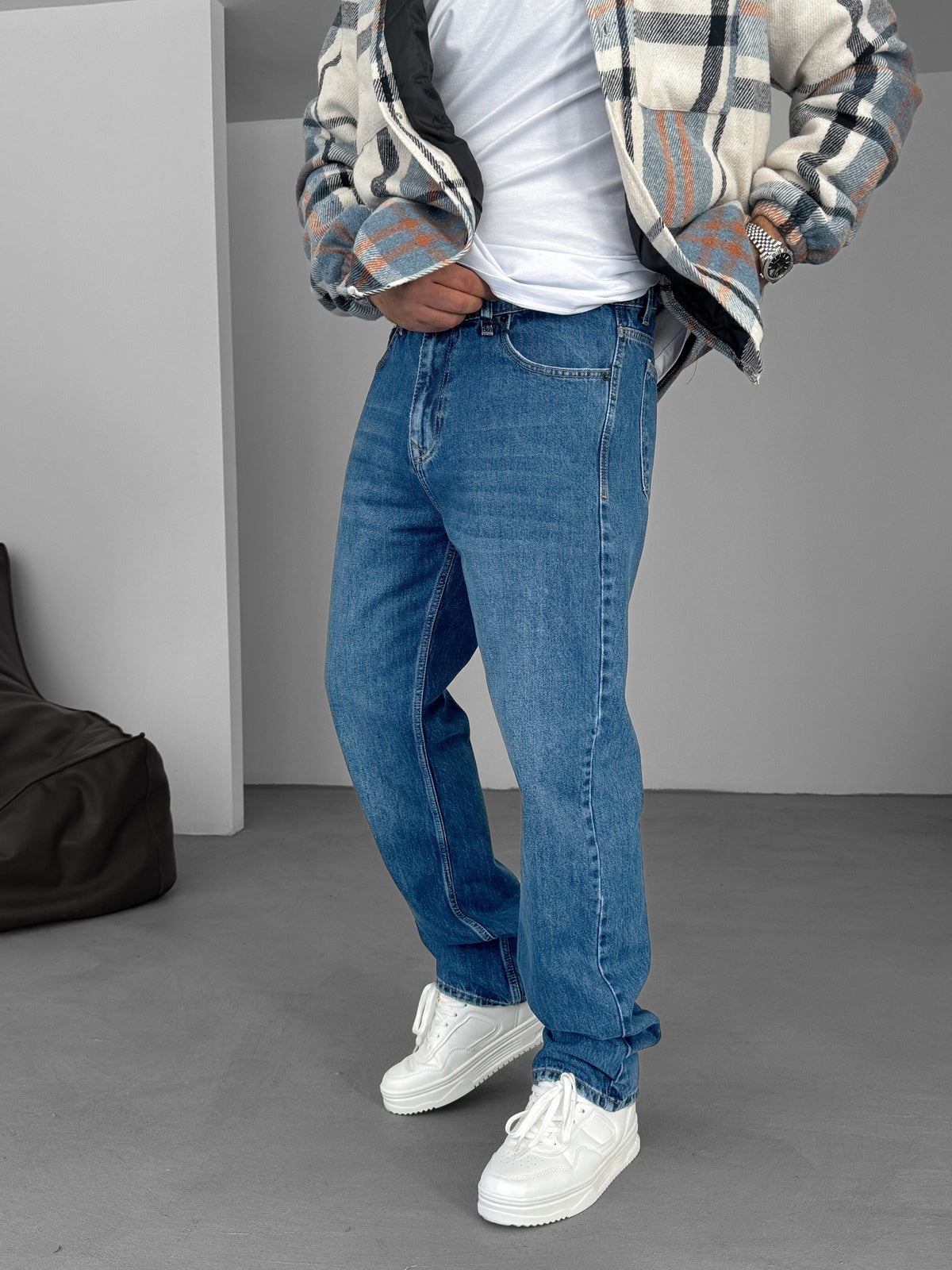 Dark Blue Relaxed Fit Denim Jeans - Premium Comfort - Broek
