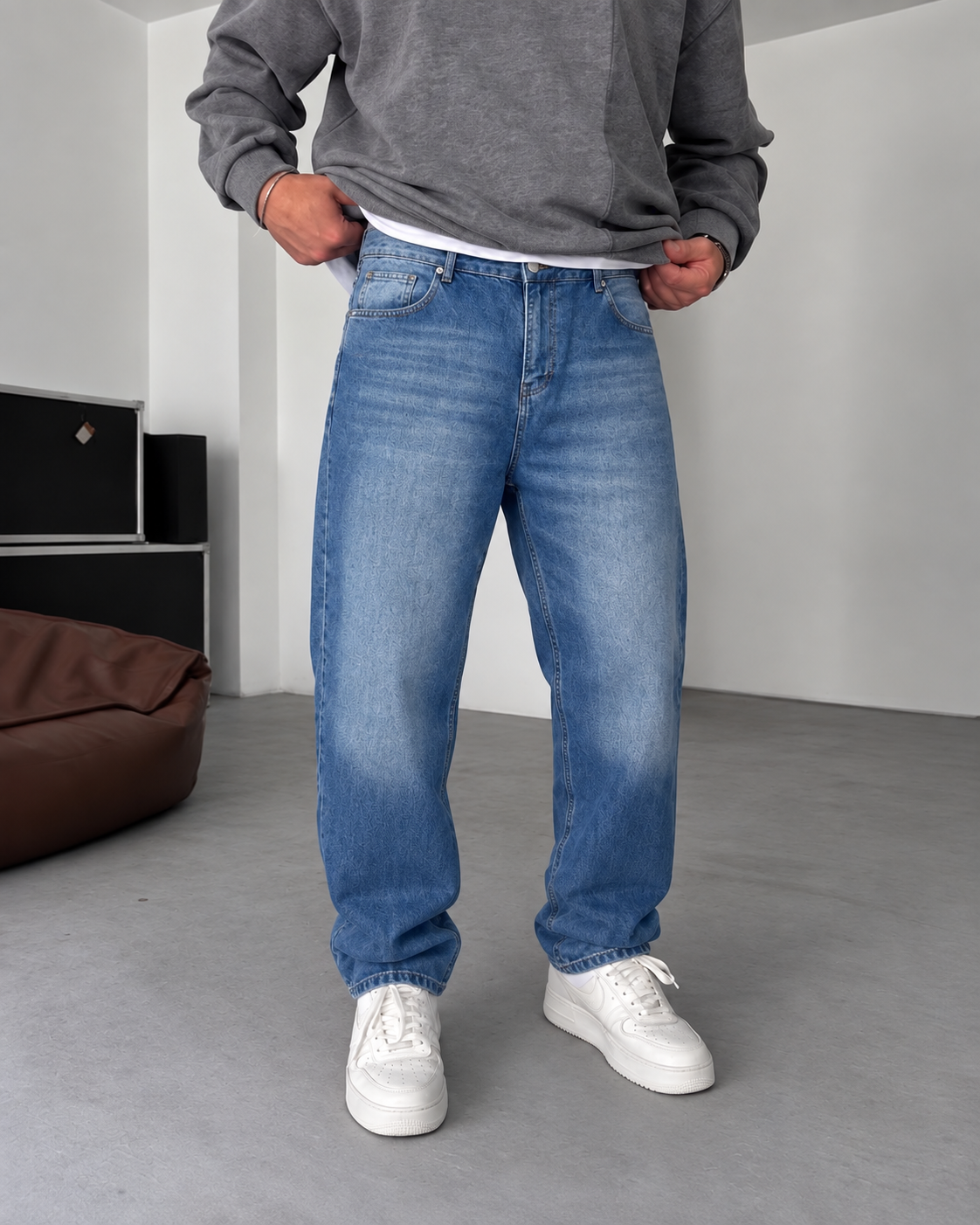 Dark Blue Relaxed Fit Denim Jeans