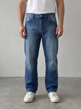 Dark Blue Relaxed Fit Denim Jeans
