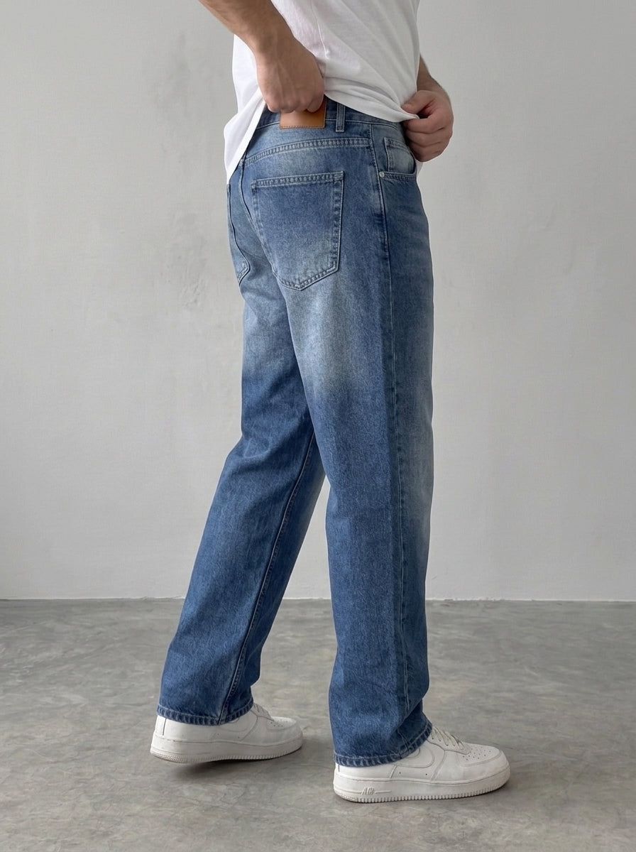 BROEK dark blue relaxed fit jeans — side view