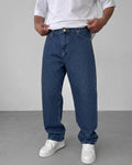 Dark Washed Relaxed Fit Denim Jeans