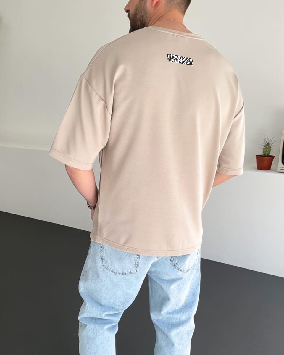 Beige "Adults Swim" Printed Oversize T-Shirt - Broek