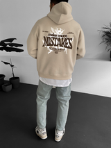 Beige "Mistakes" Printed Oversize Hoodie - Broek