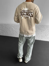 Beige "Mistakes" Printed Oversize Sweatshirt - Broek