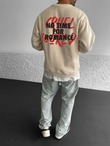 Beige "Priority" Printed Oversize Sweatshirt - Broek