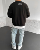Black "Adults Swim" Printed Oversize Sweatshirt - Broek